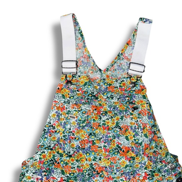 Duluth Trading Co Heirloom Gardening Shortalls Floral Print Overalls Womens M - Picture 2 of 6
